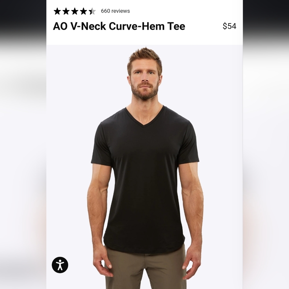 NWOT Men's Large CUTS CLOTHING CURVED HEM V-Neck T-Shirt